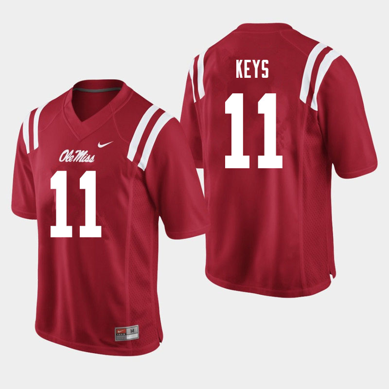 Austin Keys Ole Miss Rebels NCAA Men's Red #11 Stitched Limited College Football Jersey EZC4758OY